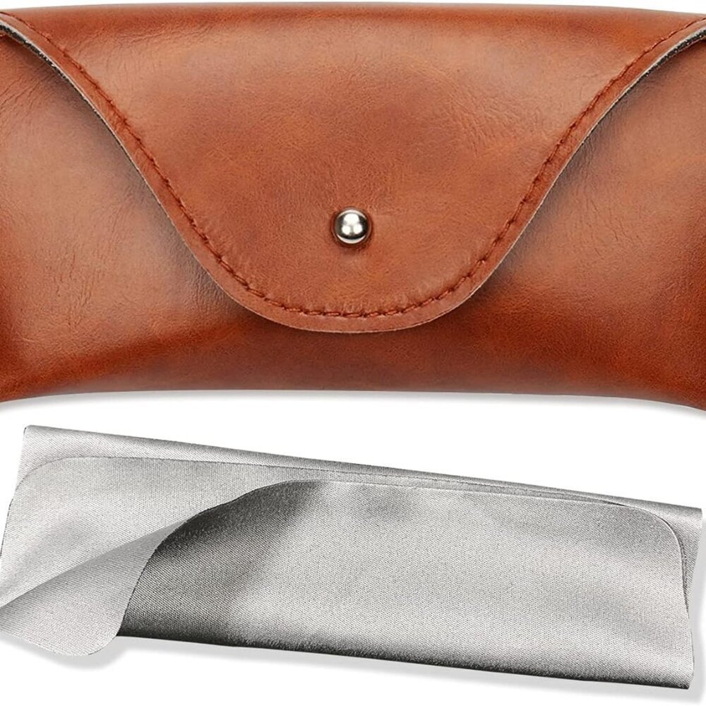 Portable Leather Glasses Case,Flexible Sunglasses Pouch Slim Case for Women Men